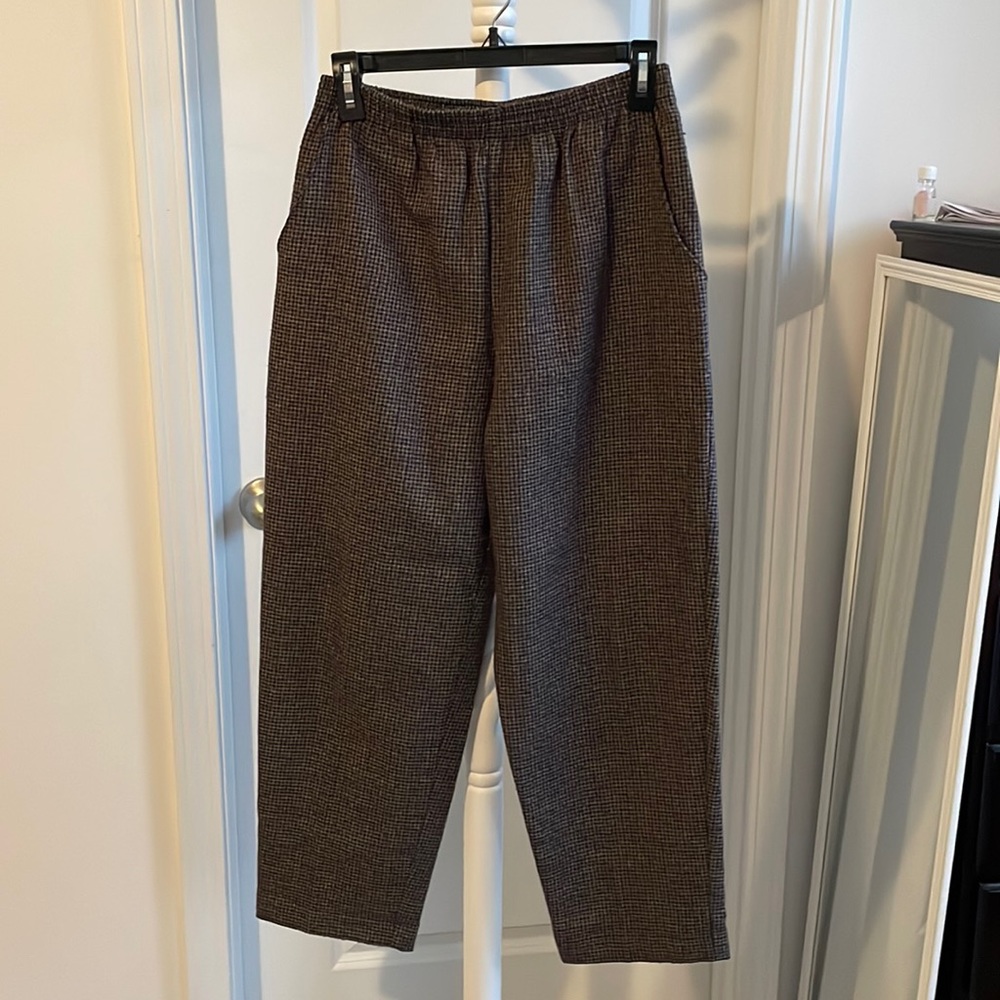 Brand:BRIGGS,S:12p,Col:Burgundy,brown,black, 2 pockets, waist elastic,Rayon/poly